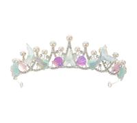 Gogogmee Couronne de perles sirène reine : diadème baroque en coquillages pour mariée, accessoire de plage, diadème pour mariage et fête d'anniversaire pour femmes et filles