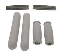 Gogogmee Coussinets pour Béquilles Aisselles 6 Pièces en Caoutchouc Gris Antidérapants Poignées Ergonomiques Rembourrées et Coussinets D’avant-bras pour Accessoires de Mobilité