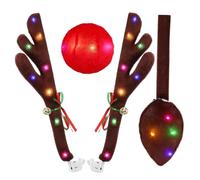 Gogogmee Décoration de Noël pour Voiture avec de Renne Lumineuses LED Clip Sécurisé Compatible SUV et Berlines Déco Festive et Lumineuse pour Fenêtres de Véhicule