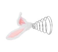 Gogogmee Décoration de Sapin en Peluche Oreilles de Lapin Ressort, Ornement de Pâques Spiralé, Décor Saisonnier pour Fêtes de Printemps, Accessoire Doux et Flexible pour Arbre de Table