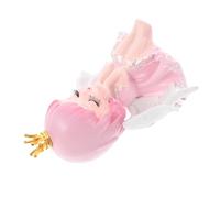 Gogogmee Décoration Gâteau Ange Fille Rose Résine Mini Statue Mignonne pour Gâteau Anniversaire Ornement Fée pour Bureau Figurine Délicate Décorative