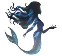 Gogogmee Décoration Murale Sirène en Métal Robuste Décour Jardin et Terrasse Décoration Extérieure Résistante aux Intempéries Artistique pour Pelouse 1 Pièce