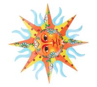 Gogogmee Décoration Murale Soleil Ornement Suspendu Décoratif Simple et Créatif Orange en Fer pour Présent D'inauguration ou Maison de Plage