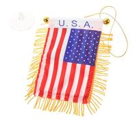 Gogogmee Décoration Voiture Drapeau Américain avec Franges Double Face Ornement Suspendu pour Rétroviseur Intérieur Accessoire et Résistant Décoloration pour Personnaliser et Embellir