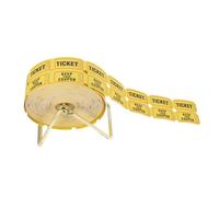 Gogogmee Distributeur de Tickets Tombola avec Support Lot de Billets Jaunes Perforés Facile à Détacher pour Événements et Fêtes avec Espace pour Informations de Contact