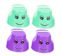 Gogogmee Échasses Garçon et Filles en Plastique Orange 4pcs pour Entraînement Sensoriel et Exercice D'équilibre Base Plate, pour Écoles et Fêtes D'garçon et Filles
