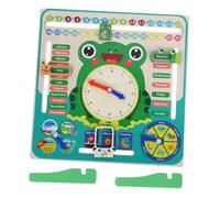 Gogogmee Éducatif Bois Calendrier et Horloge pour Garçon Fille Apprentissage et Date Outil Montessori Cognition Garçon Fille Classe