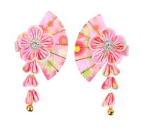 Gogogmee Élégante Épingle à Cheveux à Pompon pour Femmes Clip Décoratif Éventail avec Cloche et Franges Accessoire et Confortable pour Mariage Chinois Anniversaire et Photographie