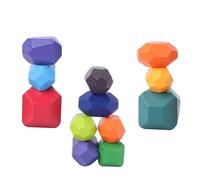 Gogogmee Empilable Bois Coloré pour Garçon Fille Jeu Éducatif de Construction Blocs Bois Pédagogiques Développement Cognitif et Motricité Fine Cadeau Garçon Fille Ans