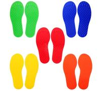 Gogogmee Empreintes Tactiles Colorées 5 Paires pour Maternelle et Maison Jeu Sensoriel D’Intégration Motrice Coordination Main-Pied Entraînement Équilibre Intérieur et Extérieur