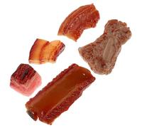 Gogogmee Ensemble de 5 Pièces de Modèles de Côtes de Porc Braisé en Résine Réaliste Décoration Maison et Décoratif Incliné Accessoire Cuisine Factice pour Salon Chambre et Bureau