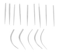 Gogogmee Ensemble De Barres Abdominales 14 Pièces Aiguilles Droites Et Courbes Outil D'insertion De Piercing Pour Nombril Nez Lèvres Kit Piercing Corps Accessoires Coniques