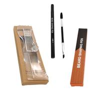 Gogogmee Ensemble Doutils De Mise En Forme De La Barbe 2 En 1 Pochoir Crayon Kit De Toilettage À Faible Entretien Pour La Barbe