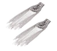Gogogmee Épaulettes à Pompon Décoratives 2 Pcs Alliage Argenté Résistant à La Corrosion Accessoire Mode Unisexe Soirée Costume