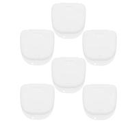 Gogogmee Étui Fin Portable pour Prothèses Dentaires avec Miroir Boîte de Rangement Blanche 6 Pièces Ouverture Centrale pour de et Aligneurs Protection Robuste pour Voyage et Usage