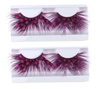 Gogogmee Faux Cils Cosplay Colorés 2 Paires Plumage Roses Réutilisables pour Maquillage Soirée Costume Danse