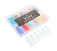 Gogogmee Faux Ongles Carrés Macaron 144 Pièces Longs Extension Gel Couverture Complète Capsules Transparentes Manucure Professionnelle Salon Domicile