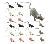 Gogogmee Figurines De Souris Miniatures 24 Pièces En Pvc Noir, Blanc, Gris Et Rose, Décorations Réalistes Pour Jardin, Bureau Et Pelouse, Accessoires Décoratifs Compacts Et Ornements D’animalerie