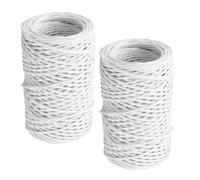Gogogmee Fil de Fleuriste Blanc 2 Rouleaux 50 M Fil de Ligature Floral Flexible Recouvert de Papier Bouquets Jardinage Plantes Grimpantes et Décoration de Fleur