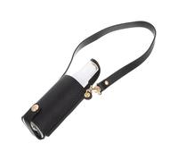 Gogogmee Flacon Pulvérisateur de Voyage Rechargeable 60 Ml Étui en Pu Noir, Petit Support de Main, Bouteille Étanche pour Lotion, Voyage et Usage Quotidien