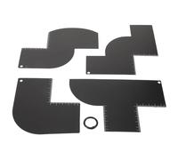 Gogogmee Gabarit de Mise de Barbe et Ligne des Cheveux Règle Graduée Kit 4 Pièces T V W S Réutilisable pour Coiffure et Stylisme Précis Outil Guide Barbe Homme Professionnel