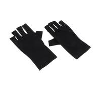 Gogogmee Gants UV Manucure Épaissis Anti-uv Protection Solaire Gants Courts Noirs sans Doigts pour Gel Ongles Confortables et Résistants et