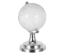 Gogogmee Globe Terrestre Miniature Transparent Verre avec Support Stable Ornement Rond Décoratif pour Bureau et Maison Globe de Bureau Rotatif Élégant