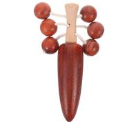 Gogogmee Hochet Tambour en Bois pour Bébé, Petit Format Léger à Main, Percussion Sensoriel et Anneau de Dentition, Motif Dessin Animé Éveil et Coordination Bébé
