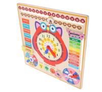 Gogogmee Horloge Bois Éducative Hibou pour Apprentissage du Calendrier Saison Garçon Fille Pédagogique Robuste et Ludique