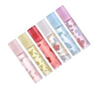 Gogogmee Huile à Lèvres Hydratante Transparente 6 Pcs Format Voyage Soins des Lèvres pour Femmes et Adolescentes Protection Anti-gerçures Usage Quotidien Style Aléatoire