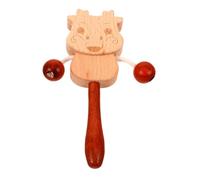 Gogogmee Instrument de Percussion pour Bébés en Bois, Jouet à Main Imprimé de Dessins Animés, Tambour Interactif et Éducatif, Développement Sensoriel des Tout-petits