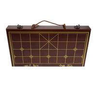 Gogogmee Jeu d'Échecs Chinois en Bois Solide Coffret Multifonctionnel 2-en-1 Portable Poignée de Transport Échiquier de Voyage Compact pour Entraînement et Jeu Éducatif