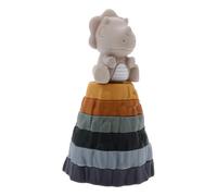 Gogogmee Jeu Éducatif Bébé Anneaux à Empiler en Caoutchouc Souple Sensoriel Dinosaure Triceratops Coloré Tour D’Apprentissage Précoce pour Développement Cognitif à la Maison et École