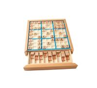 Gogogmee Jeu Éducatif Bois Sudoku pour Garçon Fille Casse-tête Logique avec Plateau de Jeu Entraînement Au Raisonnement pour Garçons et Filles Intelligence avec Rangement Couleur Aléatoire