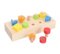 Gogogmee Jeu Éducatif de Vis et Écrous en Bois Colorés pour Tout-petits, Taille Unique, Développement Coordination Œil-main, Apprentissage des Couleurs, Jouet D'éveil Montessori, Motricité Fine, 1 Set