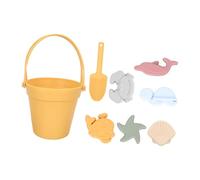 Gogogmee Jouets de Plage pour Garçon Fille Silicone Sain Seau Portable avec Outils de Sable pour Creuser et Jouer Extérieur et Piscine Cadeau pour Garçons et Filles