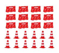 Gogogmee Jouets Panneaux Routiers et Barrières Simulées Jeu Educatif Apprentissage pour Garçon Fille Cones de Signalisation et Clôtures pour Jeux Imitation Extérieur