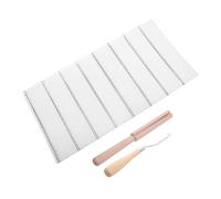 Gogogmee Kit Crochet Tapis avec Toile Maille Noire et Crochet Bois Ergonomique Outil Complet pour Création DIY Tapis Tapisseries et Broderie Artistique