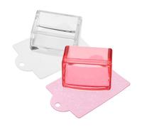 Gogogmee Kit de 2 Tampons pour Manucure Artistique Carré en Silicone Transparent et Rose Outil de Stamping Nail Art à Domicile Plaque de Transfert pour Nail Art Français Couleur Aléatoire