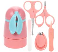 Gogogmee Kit de Coupe-ongles pour Bébé Ciseaux et Lime en Acier Inoxydable, Confort et Minimisation de L'inconfort, Trousse Rose pour -nés et Garçon et Filles
