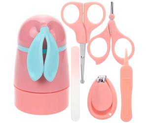 Gogogmee Kit de Coupe-ongles pour Bébé Ciseaux et Lime en Acier Inoxydable, Confort et Minimisation de L'inconfort, Trousse Rose pour -nés et Garçon et Filles