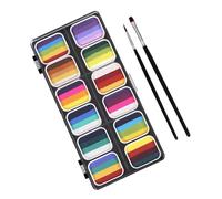 Gogogmee Kit de Peinture Corporelle 12 Couleurs Dégradées à Base de Pigments, Facile à Appliquer sur Visage et Corps, Rangement Pratique avec Compartiments Séparés pour DIY et Sports