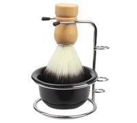 Gogogmee Kit de Rasage Homme 3 Pièces Bol à Raser Inox 201 Support Blaireau Brosse à Barbe Salle de Bain