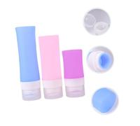 Gogogmee Kit De Voyage Bouteilles En Silicone 4 Pièces Cylindriques Souples Pour Lotions Et Huiles Essentielles, Pour Voyageur, Paquet Pvc Inclus