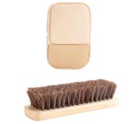 Gogogmee Kit d'entretien du Cuir 2 Pièces Polissoir en Peluche et Brosse en CRIN de Cheval Naturel pour Nettoyage et Soin des Sièges en Cuir Chaussures et Canapé Usage Couleur Aléatoire
