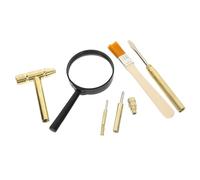 Gogogmee Kit D'outils de Fouille Archéologique pour Garçon et Filles - Marteau en Métal 5-en-1, Burin, Loupe et Brosse - Éducatif de Creusement DIY pour Découverte de Pierres Précieuses