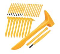 Gogogmee Kit Fouilles Archéologiques Garçon Fille PVC Outils Robustes Marteau Burin Brosse pour Excavation Dinosaures Kit Creusement Ludique et Sûr Maniable pour Exploration Précise