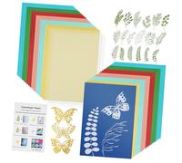 Gogogmee Kit Papier Cyanotype Naturel avec Colorées Clips et Matériel pour Impression Solaire Résistante Décoloration Papier Fibres Naturelles pour Art DIY
