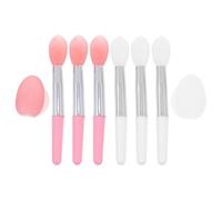 Gogogmee Kit Pinceaux à Lèvres 8 Pcs en Silicone Semi-transparent et Blanc, Applicateur Masque à Lèvres Cosmétique Pratique, Lot 2 Sets pour Maquillage Visage Quotidien et Professionnel