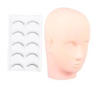 Gogogmee Kit Tête De Mannequin Pour Maquillage Des Cils Et Extensions, Modèle Léger Yeux Fermés, Outil Pour Formation Esthétique Et Pratique Du Massage Facial